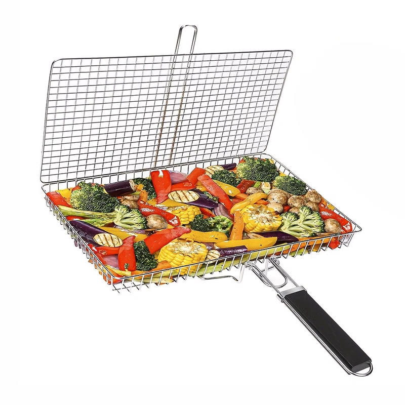 Stainless Steel Folding Portable Outdoor Camping Rack Grill Basket