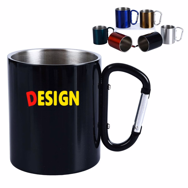 Carabiner Handle Travel Stainless Mug