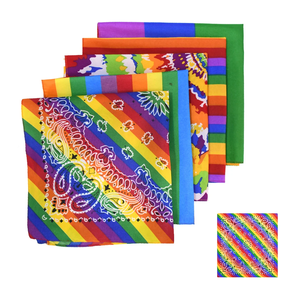 Polyester Rainbow Headscarf 1