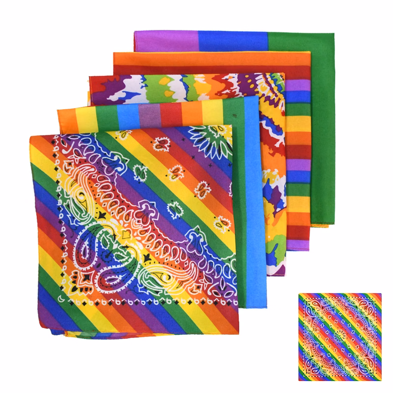 Polyester Rainbow Headscarf