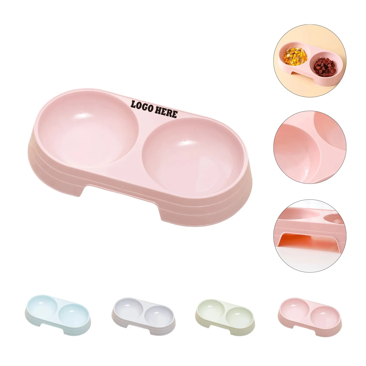 Pet Food Plastic Double Bowl 1
