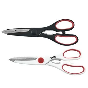Ergonomic Kitchen Scissors With Walnut Cracker Handle Stainless Steel 1