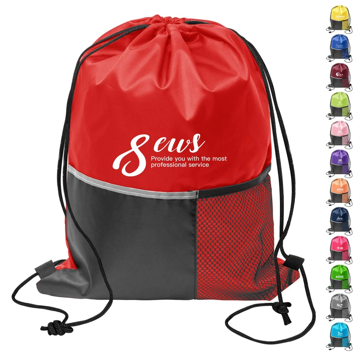 210D Polyester Drawstring Backpack 1