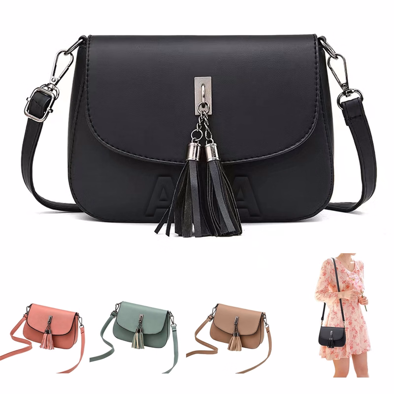 PU Leather Tassel Crossbody Bag
