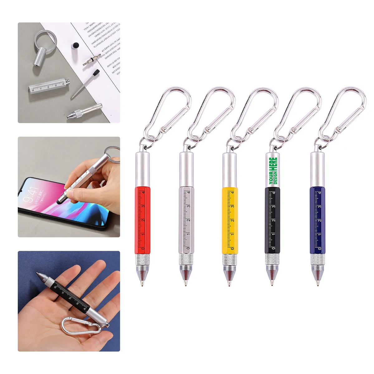 MOQ 50 Multifunction Keychain Tool Pen with Ruler 1