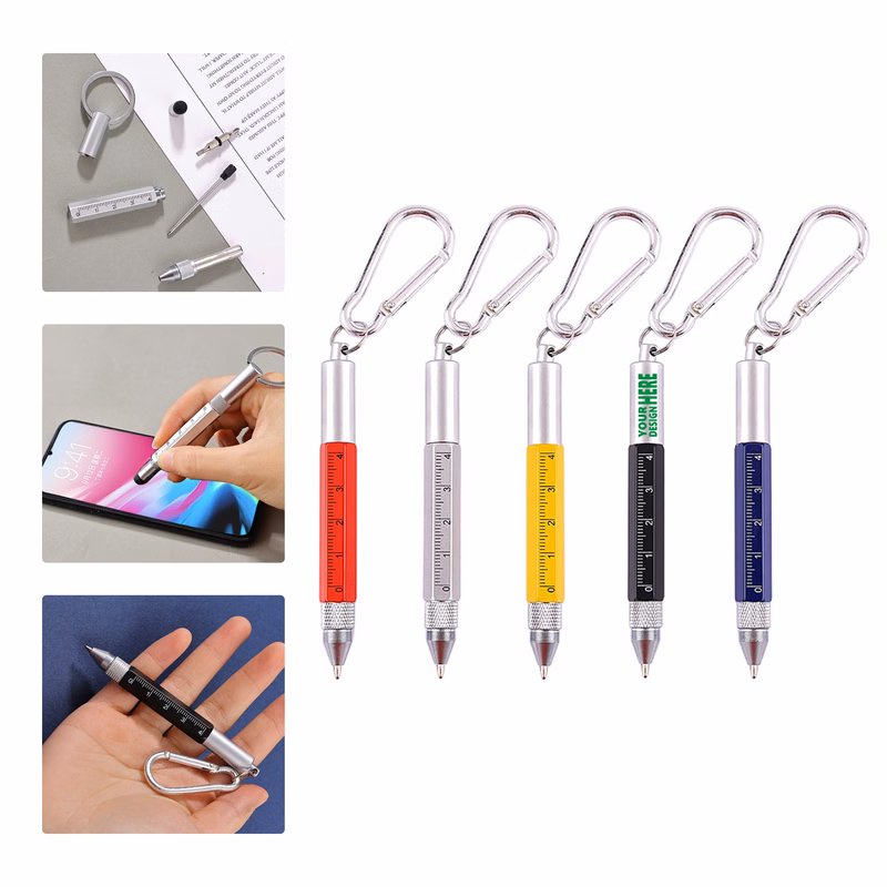 MOQ 50 Multifunction Keychain Tool Pen with Ruler