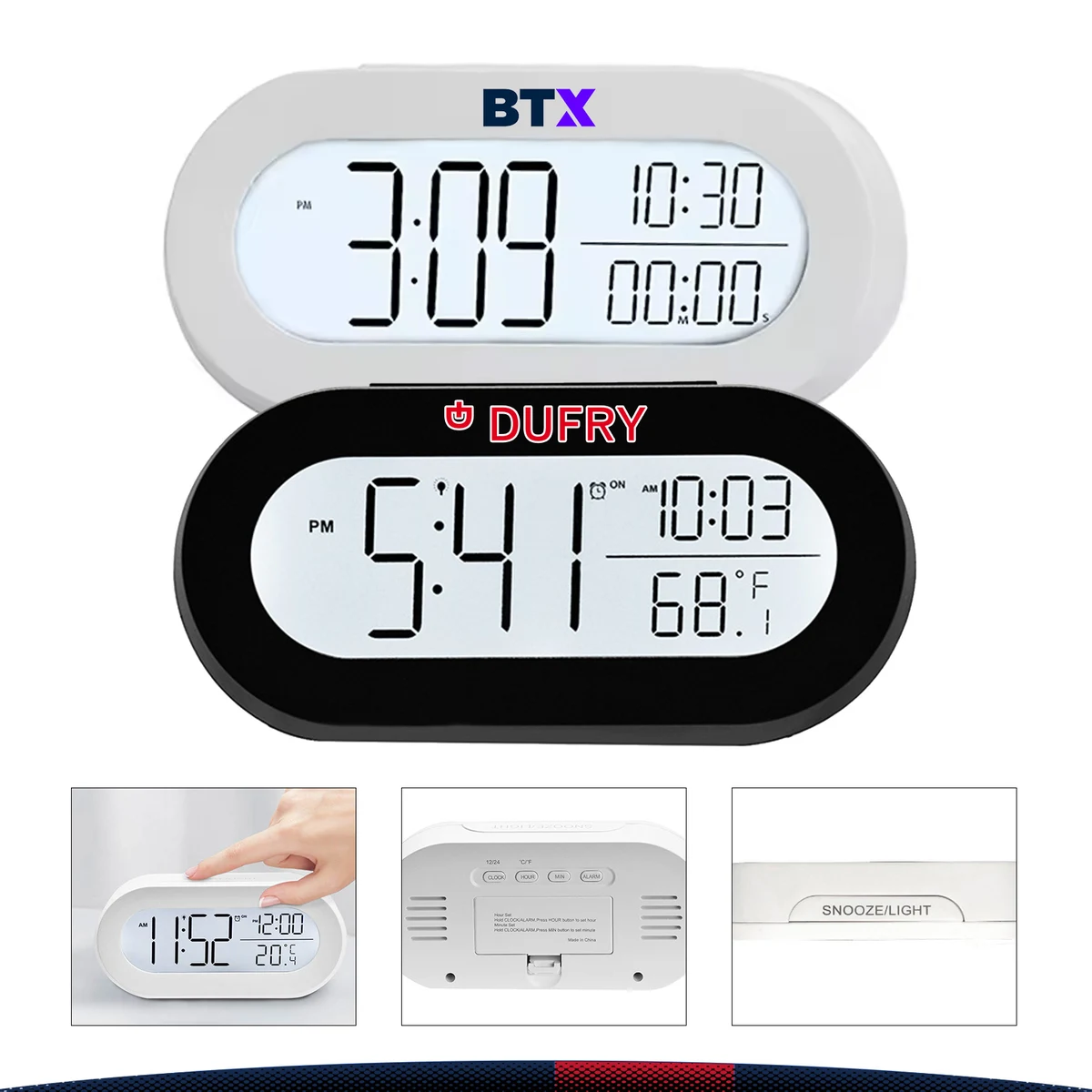 Oval Backlit Digital Clock 1