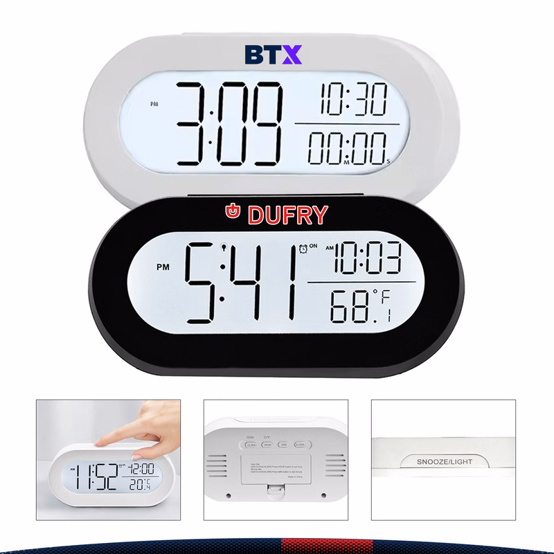 Oval Backlit Digital Clock