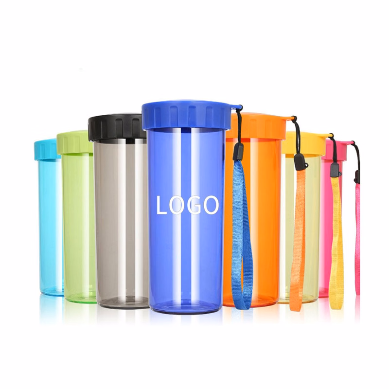 Portable Plastic Water Bottle with Lanyard