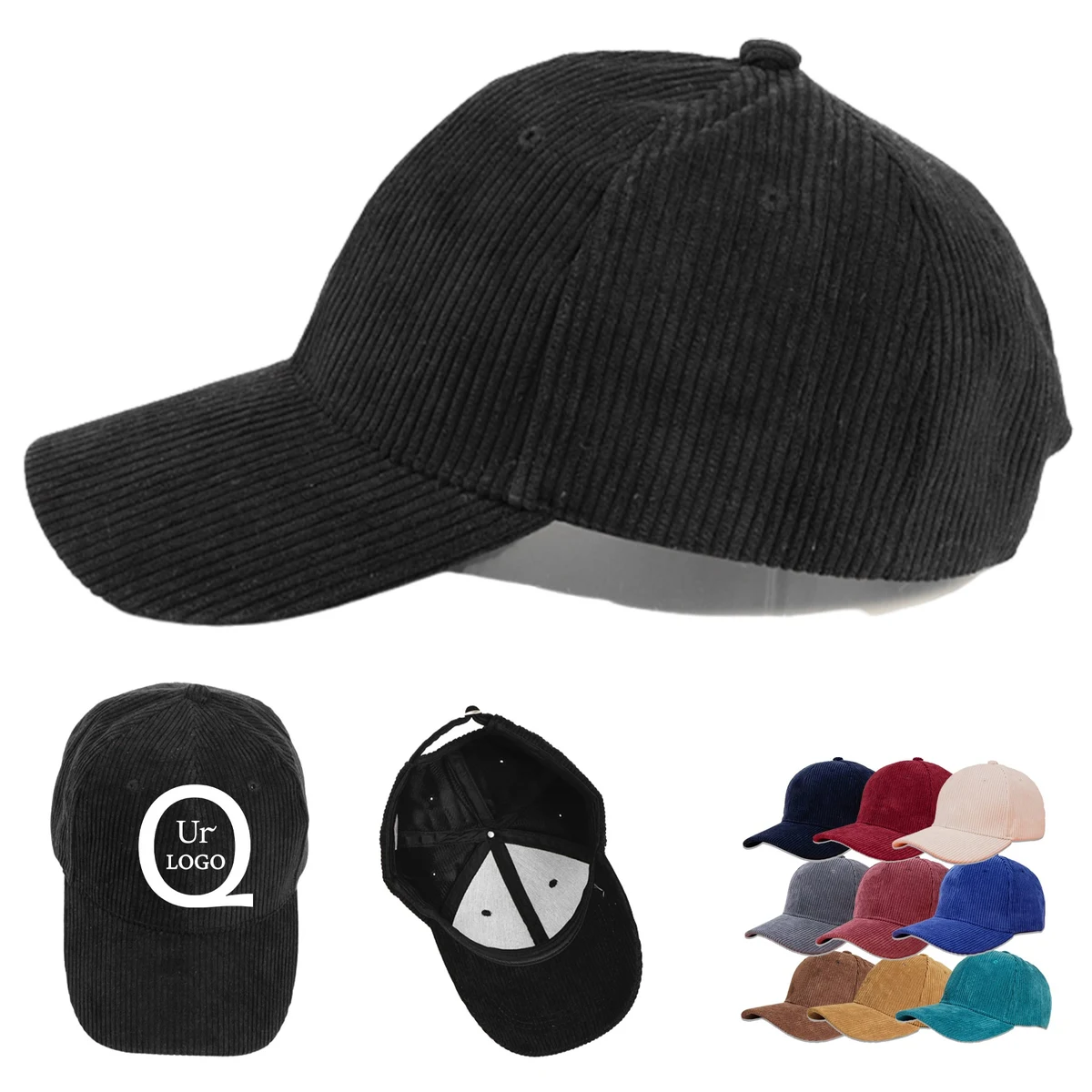 Corduroy Solid Color Baseball Cap 1