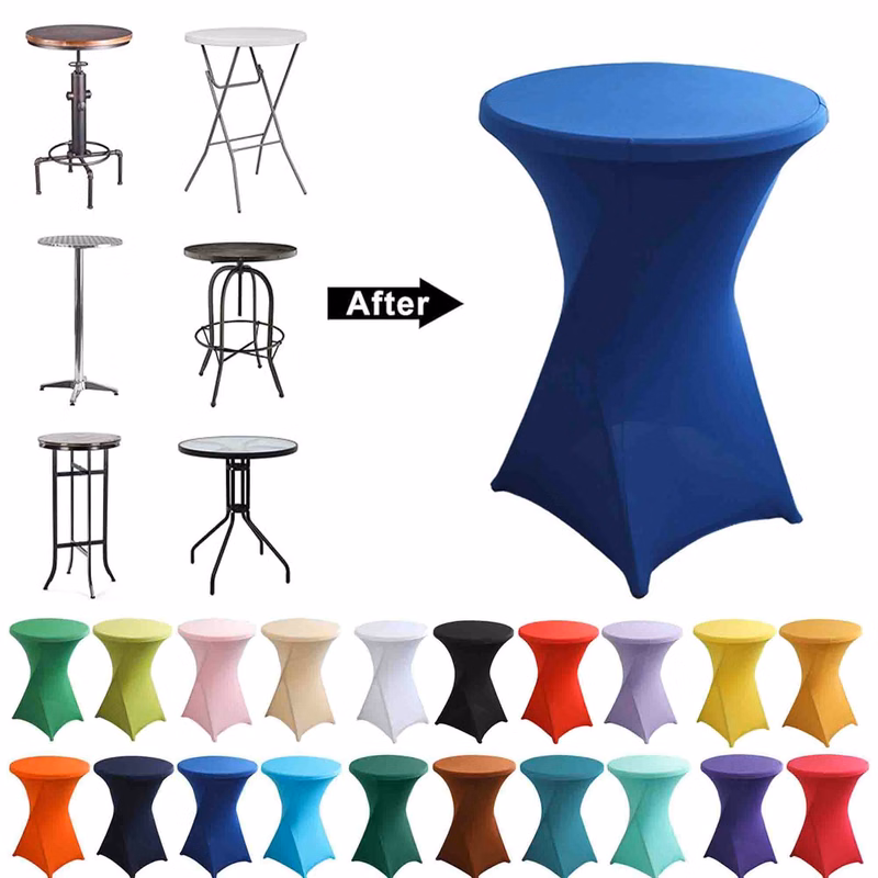 Thick Round Cocktail Table Cover Reusable Wrinkle Resistant