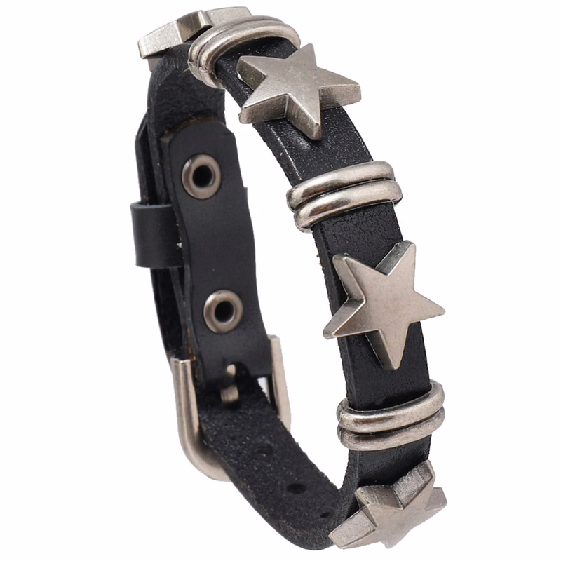 PU Personality street punk pentagram bracelet