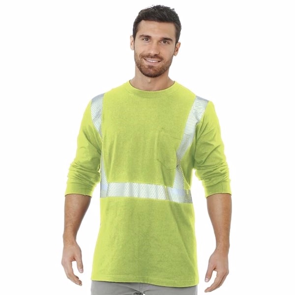 Hi-Visibility 50/50 Pocket L/S Crew Tee