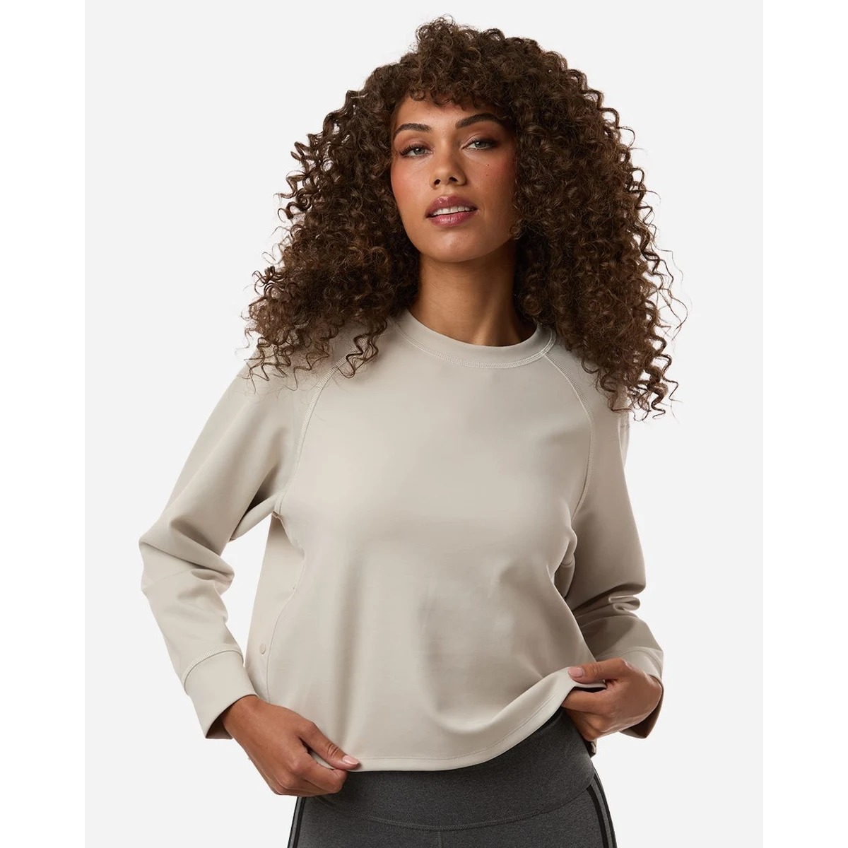 Women's Beyond Side-Snap Crewneck Sweatshirt - A1014 1
