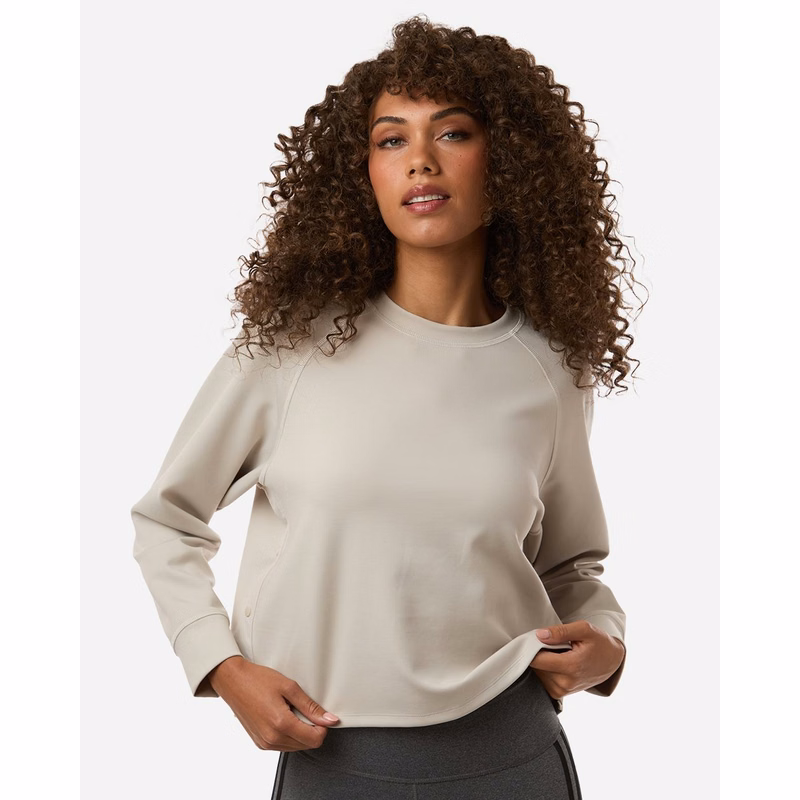 Women's Beyond Side-Snap Crewneck Sweatshirt - A1014