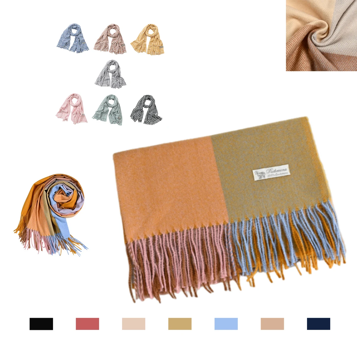 Cashmere Scarf Tassel Shawl 1