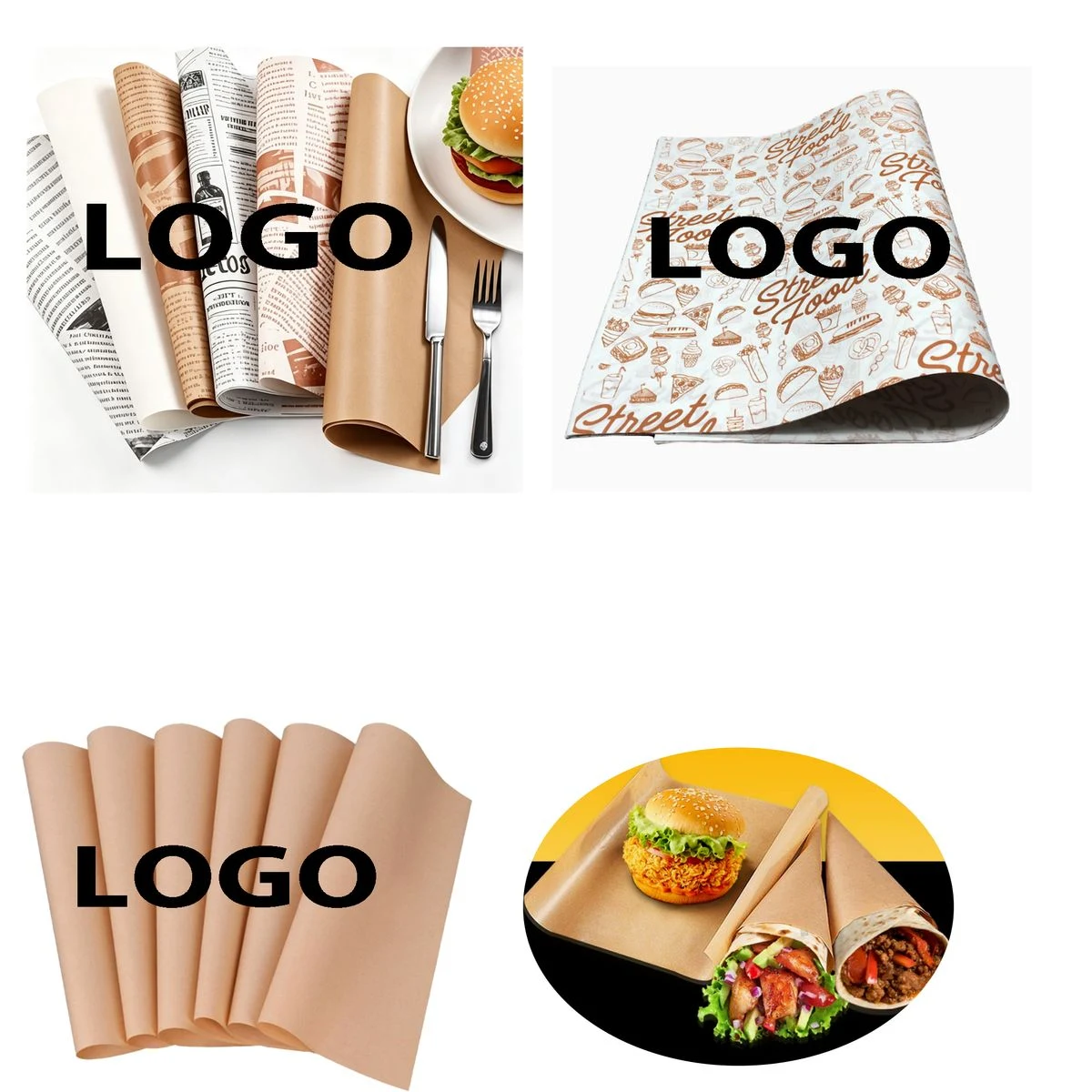 12"12" Burger Sandwich Baking Food Wrapping Paper 1