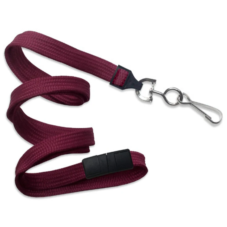 3/8" Breakaway Blank Lanyard with Swivel J-Hook 1