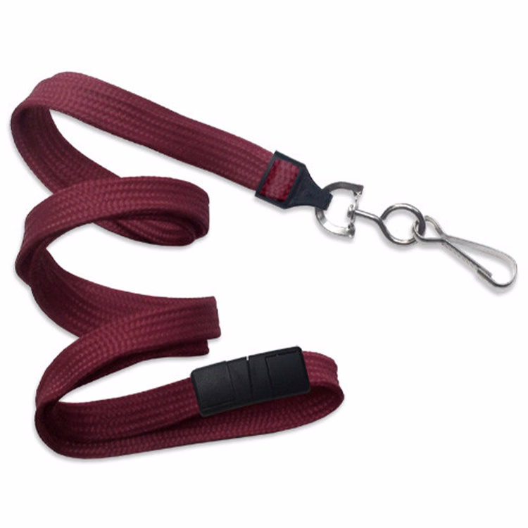 3/8" Breakaway Blank Lanyard with Swivel J-Hook