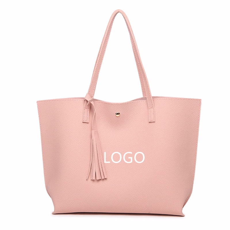 Women'S Faux Leather Tote Shoulder Bag Tassel Handbag
