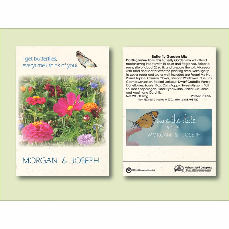Butterfly Garden Mix Flower Seed Packet - Size 3.25" x 4.5"