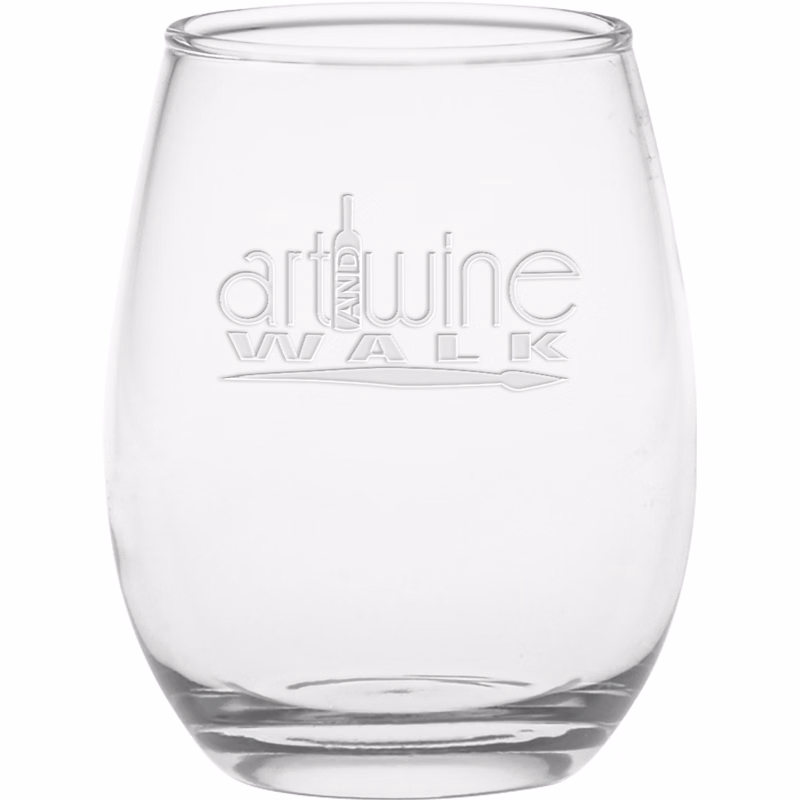 12 oz. Stemless Wine Glass - Deep Etched