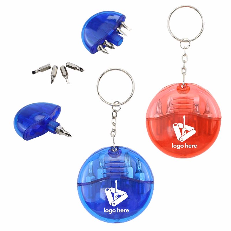 Compact Metal Screwdriver Keyring Tool