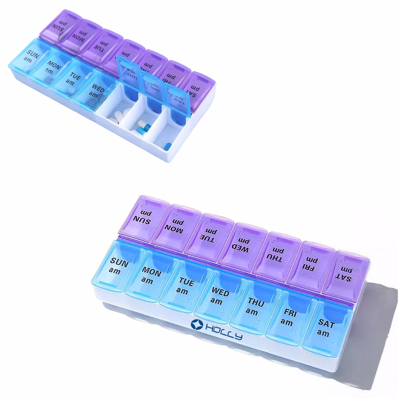 MOQ25 AM/PM 7 Days Pill Organizer Box