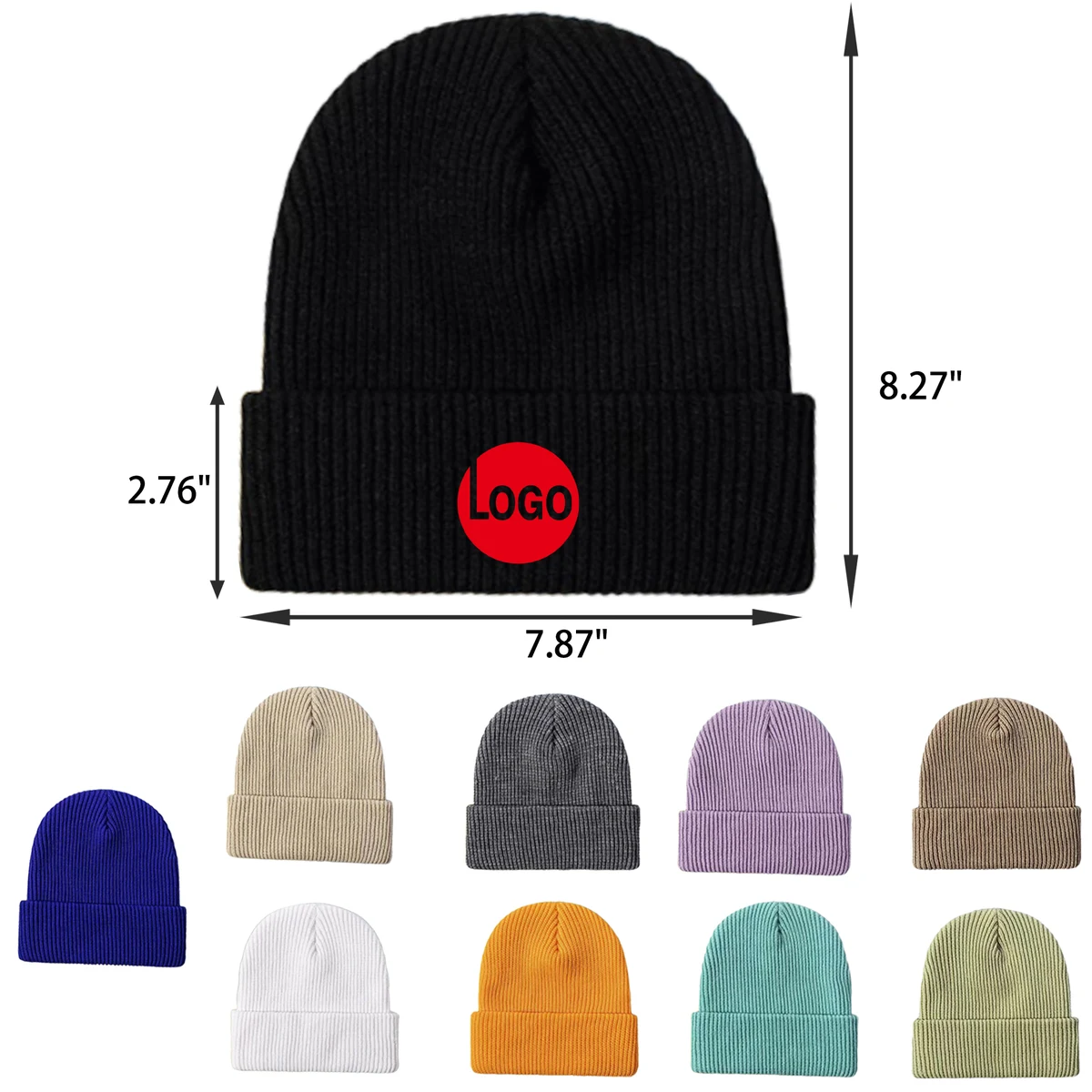 MOQ 20 PCS Solid Color Stylish Knitted Hat 1