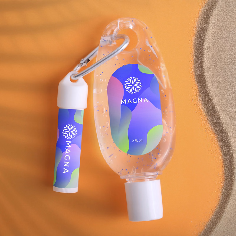 Moisturizing Sanitizer & Lip Moisturizer SPF15 Carabiner Kit