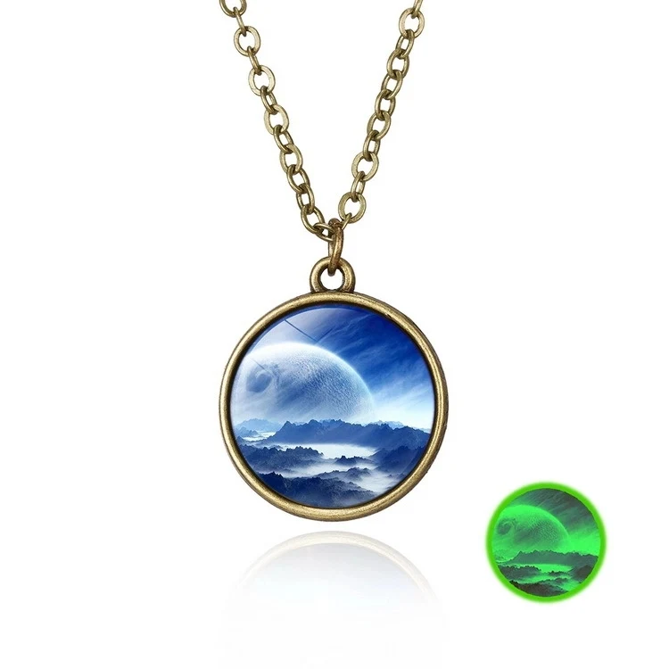 Galaxy Necklace Universe Jewelry Art Print Pendant 1