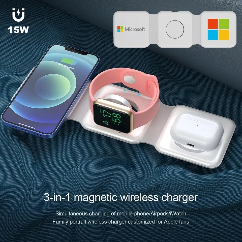 Foldable Wireless Charger 15W Fast Charging Station 1