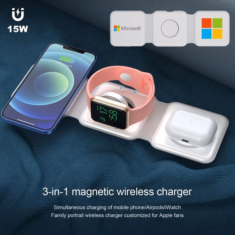 Foldable Wireless Charger 15W Fast Charging Station