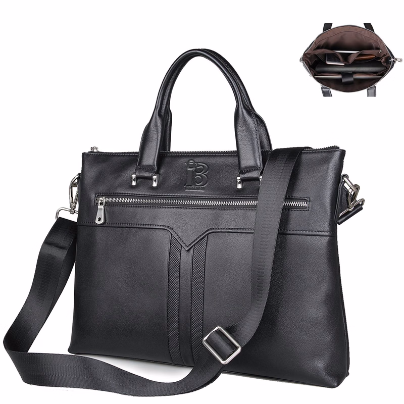 Genuine Leather Men Women Laptop Briefcase for
