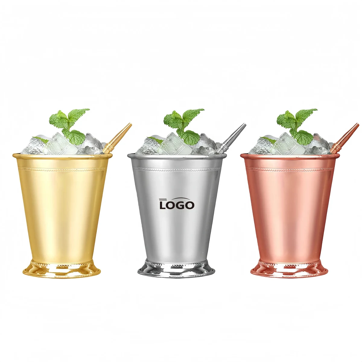 Stainless Steel Curled Rim Mojito Glass 1