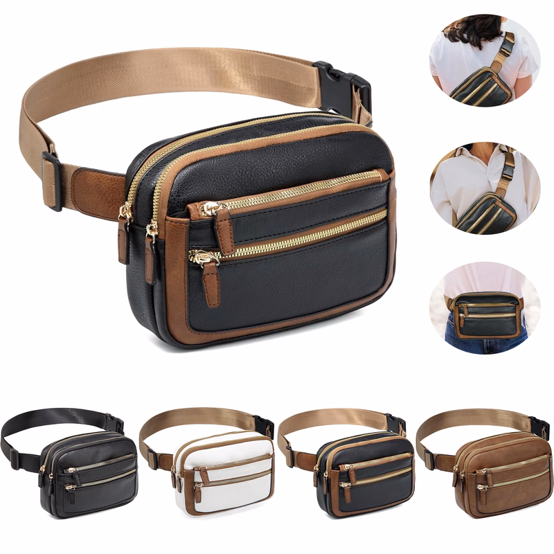 Leather Fanny Pack for Women Men