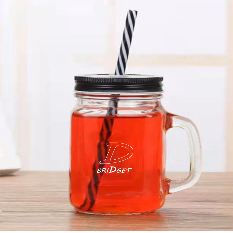 16Oz Handle Glass Mason Jar