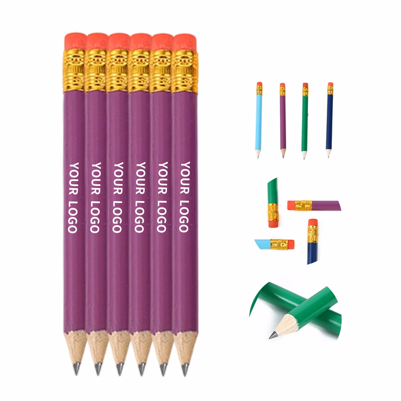 Wooden HB Pencil With Eraser Assorted Colors