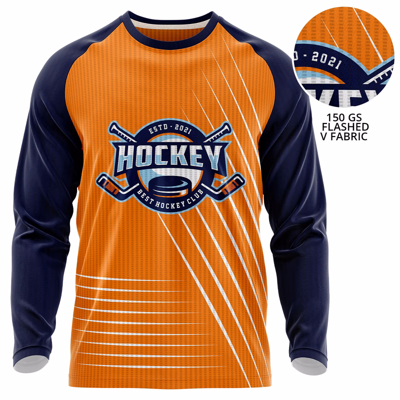 Unisex 150 GSM Flashed V Fabric Performance Sublimation Long Sleeve T-shirt