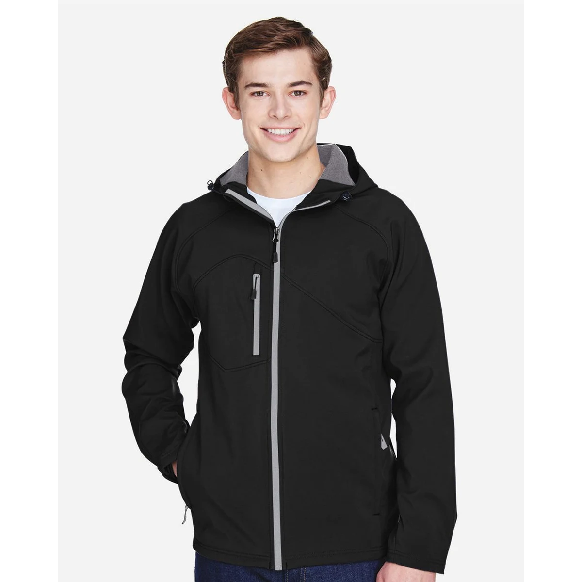 Men's Prospect Two-Layer Fleece Bonded Soft Shell Hooded Jacket - 88166 1
