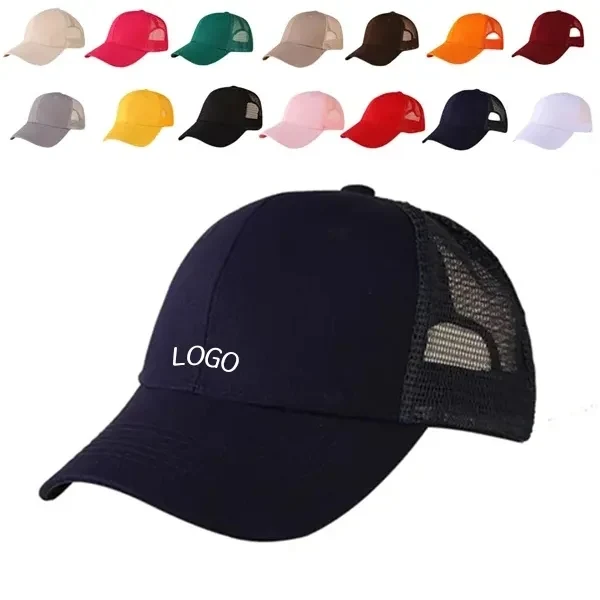 Cotton Semi-Net Truck Cap with 6 Panel Structured 1