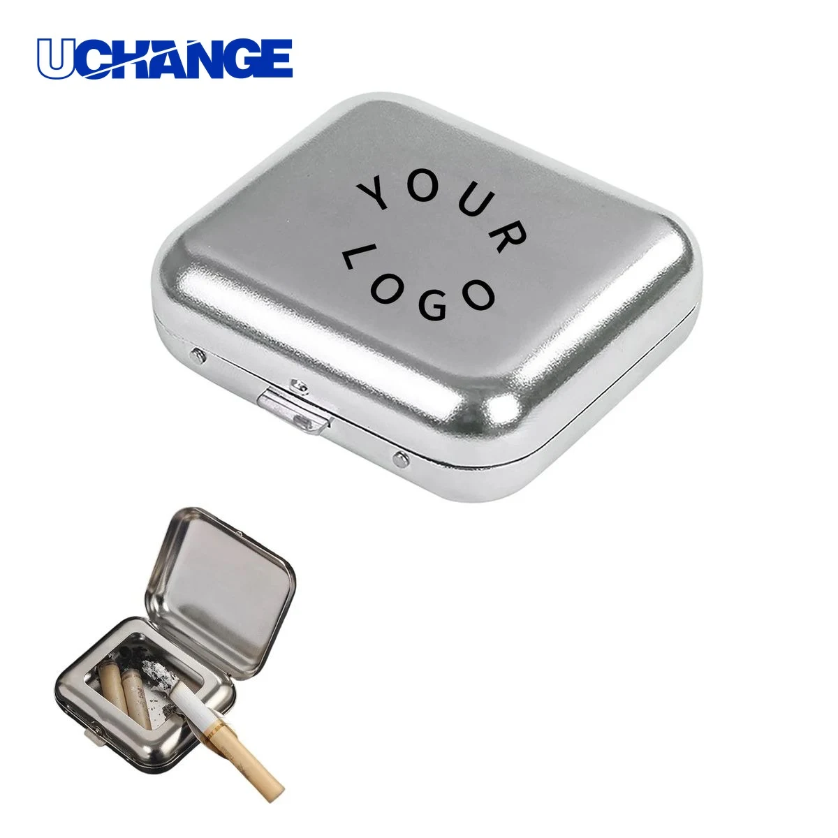 Travel Ashtray Case Metallic for Cigarette Ash Collection 1