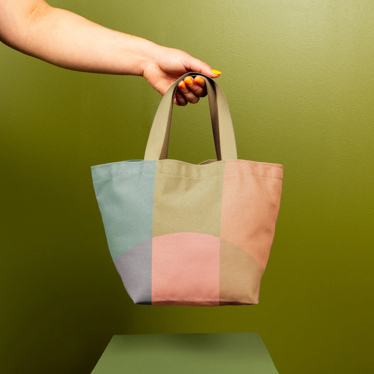Dumpling Tote - 4Cp Pigment Dyed Canvas, custom tote bag with logo imprint 1