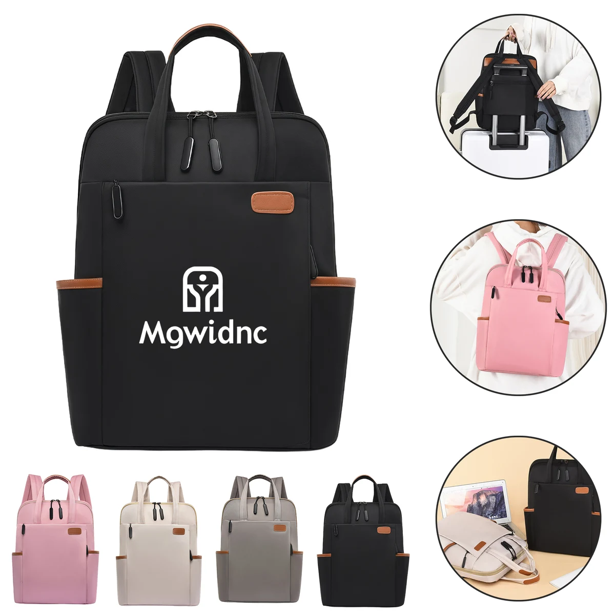 Stylish Color Block Backpack Oxford Fabric Travel Bag Lightweight Large Capacity Laptop Backpack 1