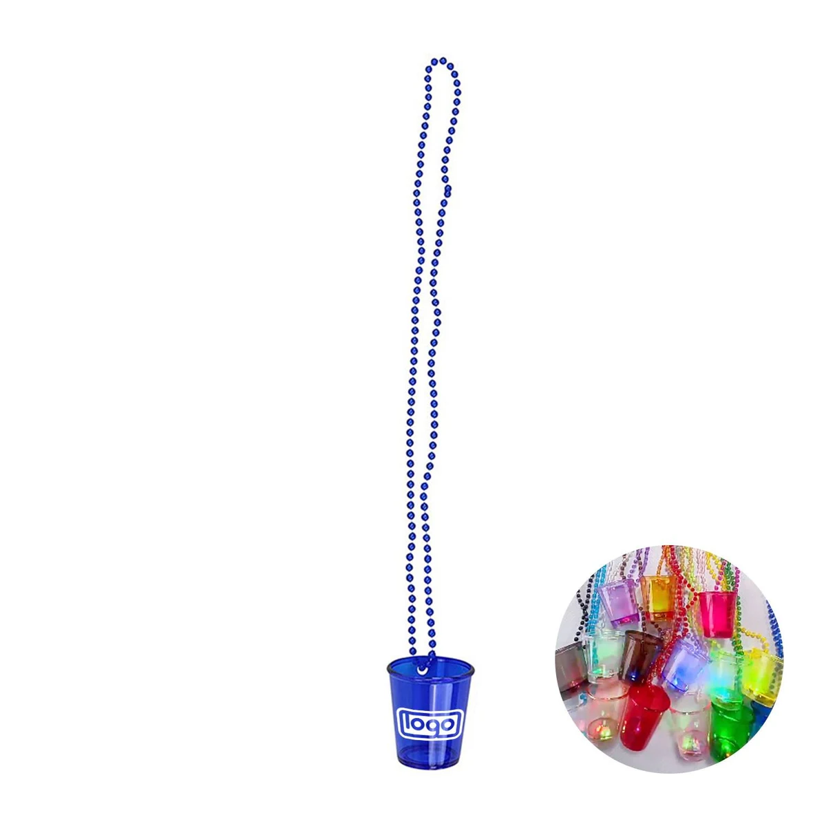 Plastic LED Shot Glass Necklace with Beads 1