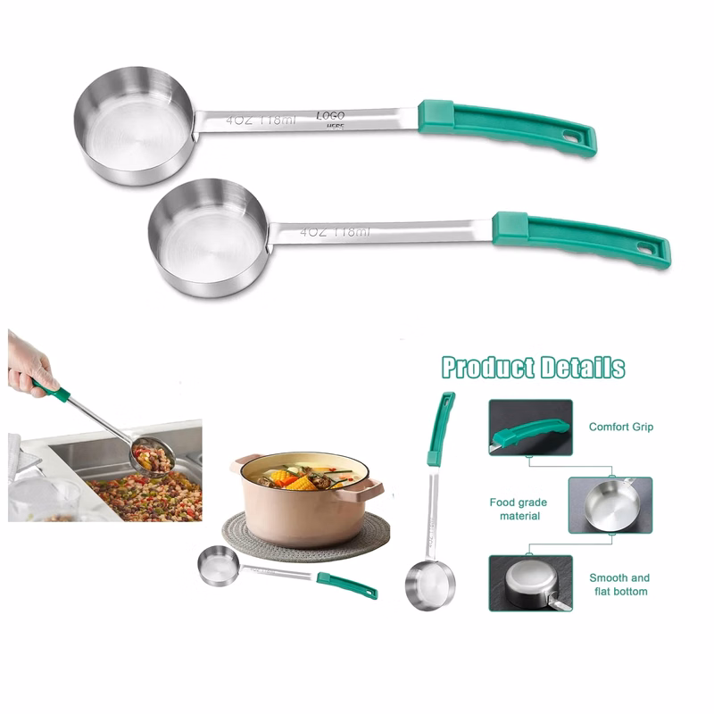 4 oz. Green Solid Portion Spoon