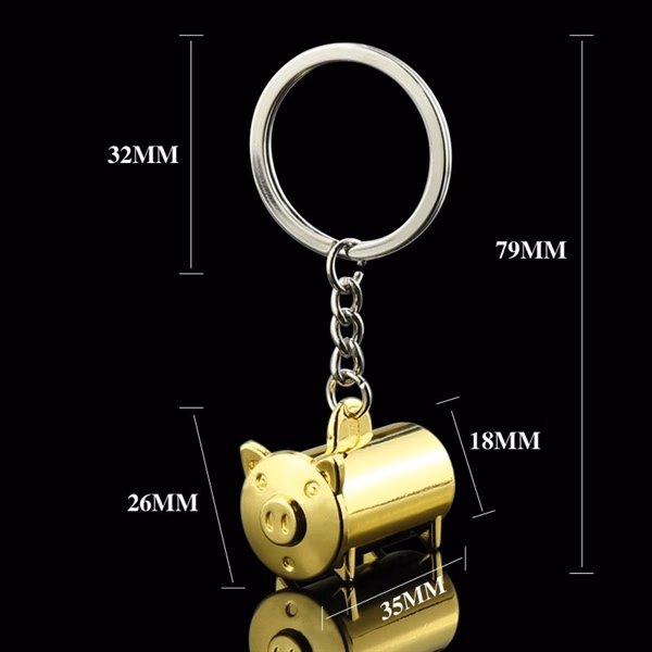 Custom Piggy Bank Keychain with Full-Color Options — Playful Corporate & Trade Show Gift