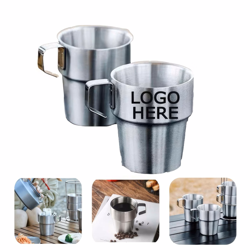 Custom 304 Stainless Steel Coffee Cup with Handle