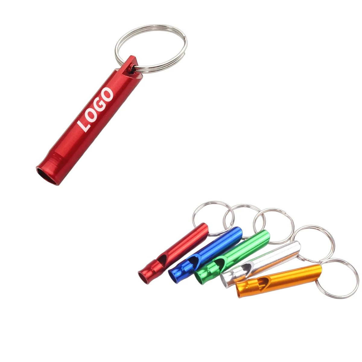 Alloy Aluminum Whistle Keychain Key Ring 1