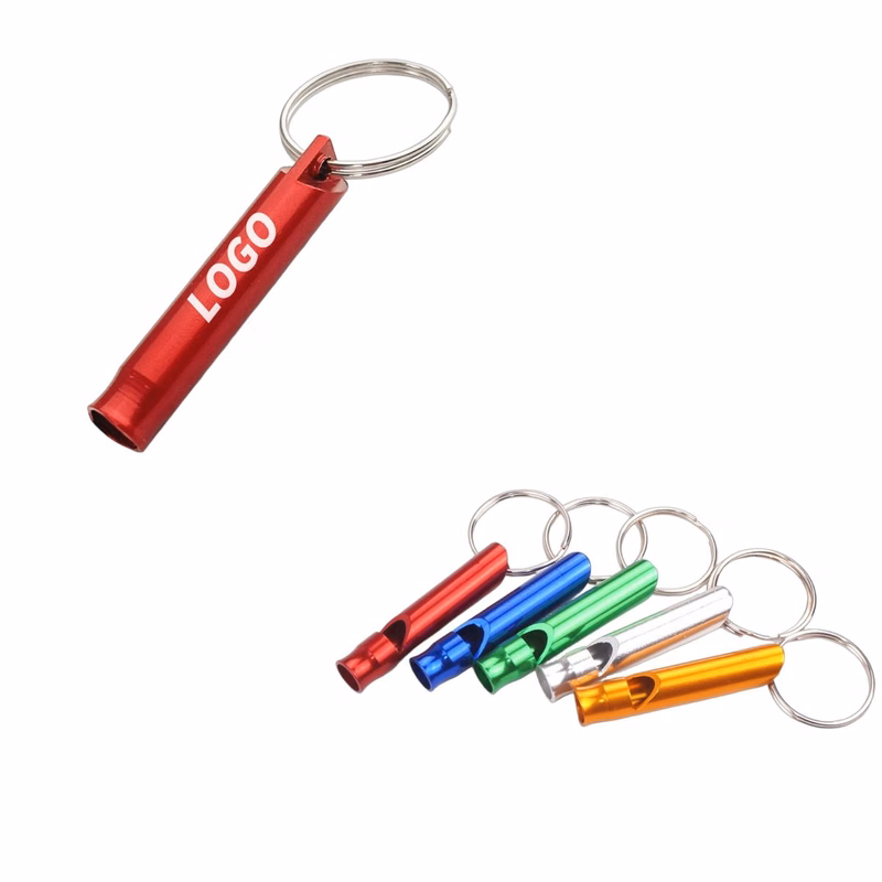 Alloy Aluminum Whistle Keychain Key Ring